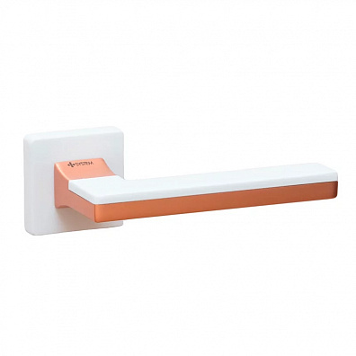 Дверная ручка System Larissa SQ AL315/CPB/AL315 белый матовый/матовая медь